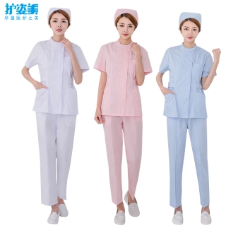 护士服捏折套装夏装